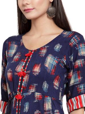 Blue printed rayon ethnic-kurtis 5
