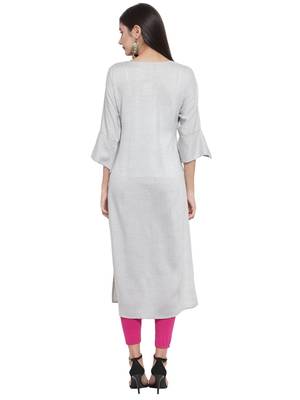 Grey embroidered rayon ethnic-kurtis 5