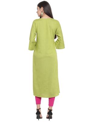 Green embroidered rayon ethnic-kurtis 4