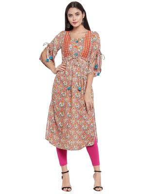 Grey embroidered rayon ethnic-kurtis 1
