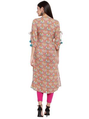 Grey embroidered rayon ethnic-kurtis 4