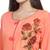 Orange embroidered rayon ethnic-kurtis