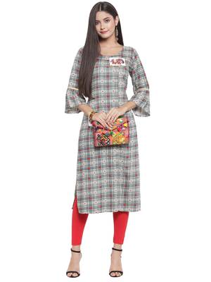 Black embroidered rayon ethnic-kurtis 3
