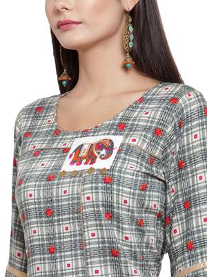 Black embroidered rayon ethnic-kurtis 5