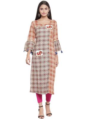Multicolor embroidered rayon ethnic-kurtis 1