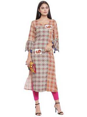 Multicolor embroidered rayon ethnic-kurtis 3