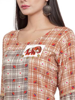 Multicolor embroidered rayon ethnic-kurtis 5