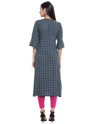 Grey embroidered rayon ethnic-kurtis 4