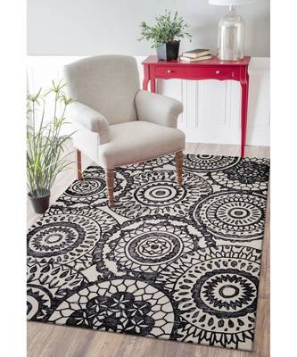 Rangoli Design Hand Tufted Area Rug  In Size 63 X 90 Inch 1