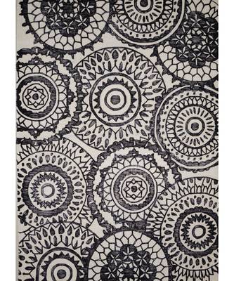 Rangoli Design Hand Tufted Area Rug  In Size 63 X 90 Inch 3
