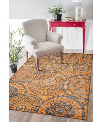 Rangoli Design Hand Tufted Area Rug  In Size 63 X 90 Inch 1