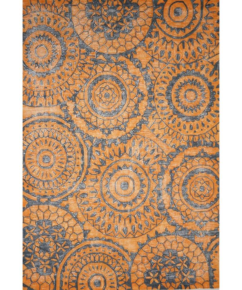 Rangoli Design Hand Tufted Area Rug  In Size 63 X 90 Inch