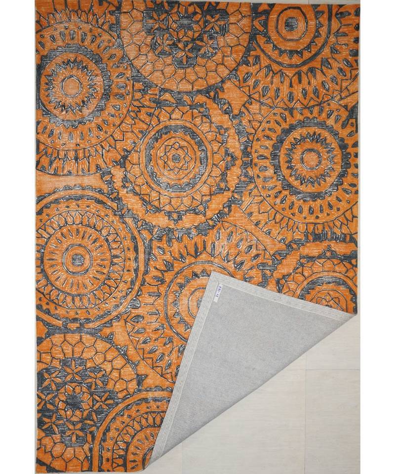 Rangoli Design Hand Tufted Area Rug  In Size 63 X 90 Inch
