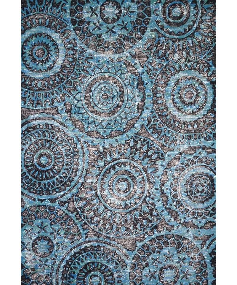 Rangoli Design Hand Tufted Area Rug  In Size 63 X 90 Inch
