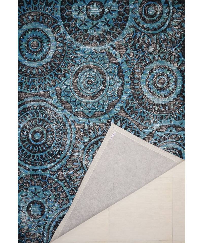 Rangoli Design Hand Tufted Area Rug  In Size 63 X 90 Inch