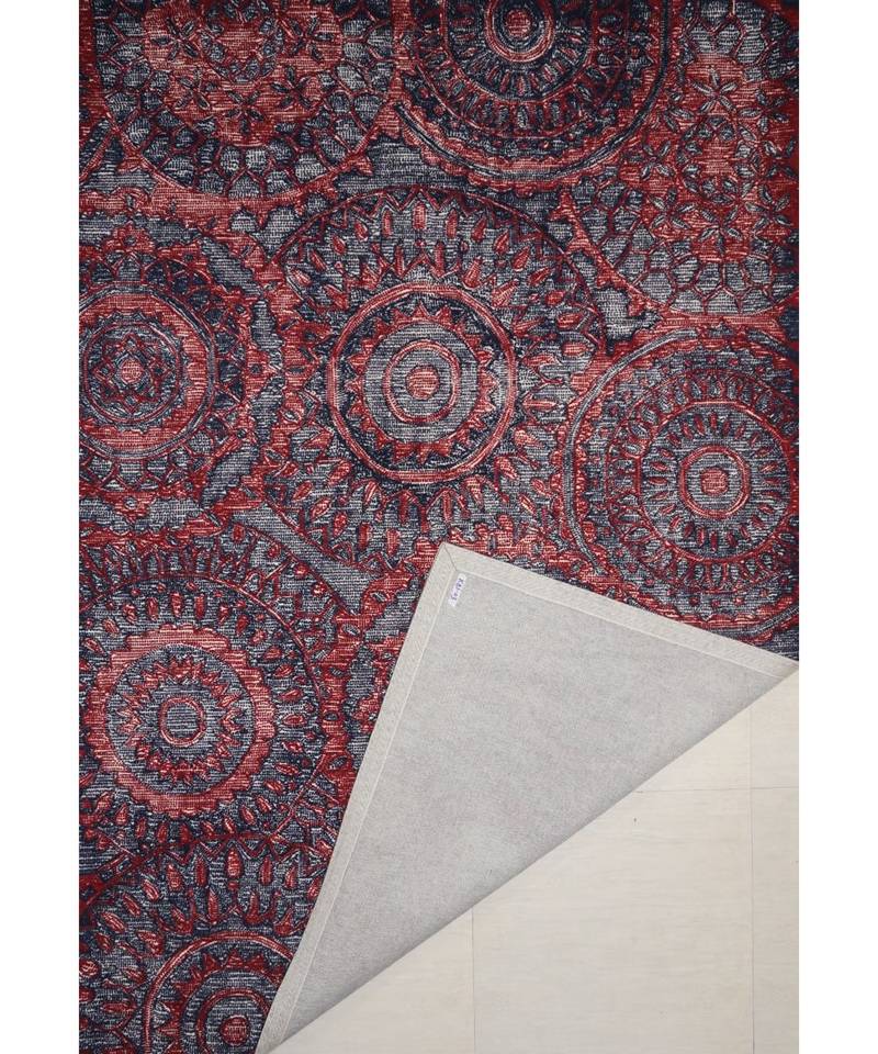 Rangoli Design Hand Tufted Area Rug  In Size 63 X 90 Inch