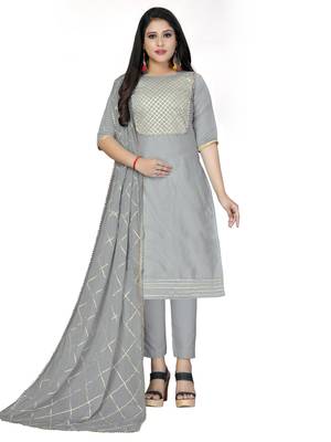 Grey gotta patti chanderi salwar 1