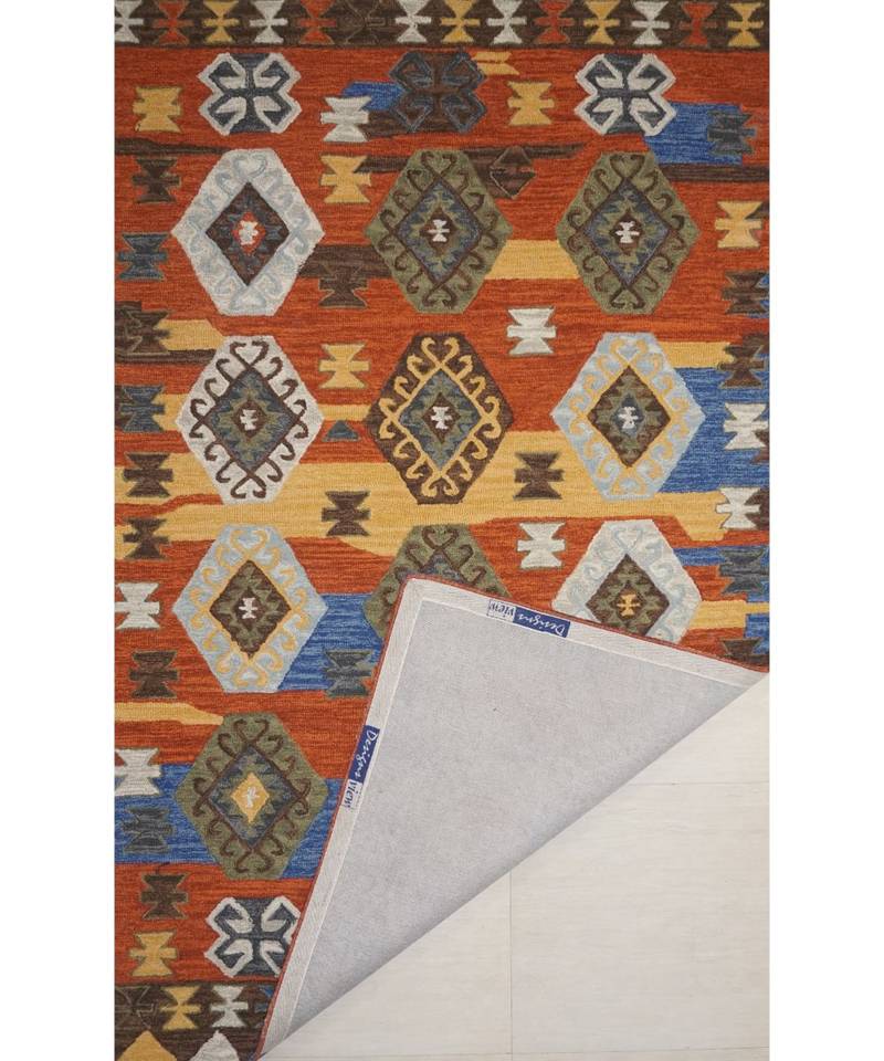 Kilim Design Pattern Are Rugs In Hand Tufted Carpet In Size 60 X 96 Inch