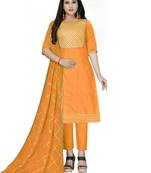 Yellow gotta patti chanderi salwar