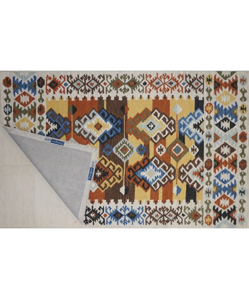Kilim Design Pattern Are Rugs In Hand Tufted Carpet In Size 60 X 96 Inch