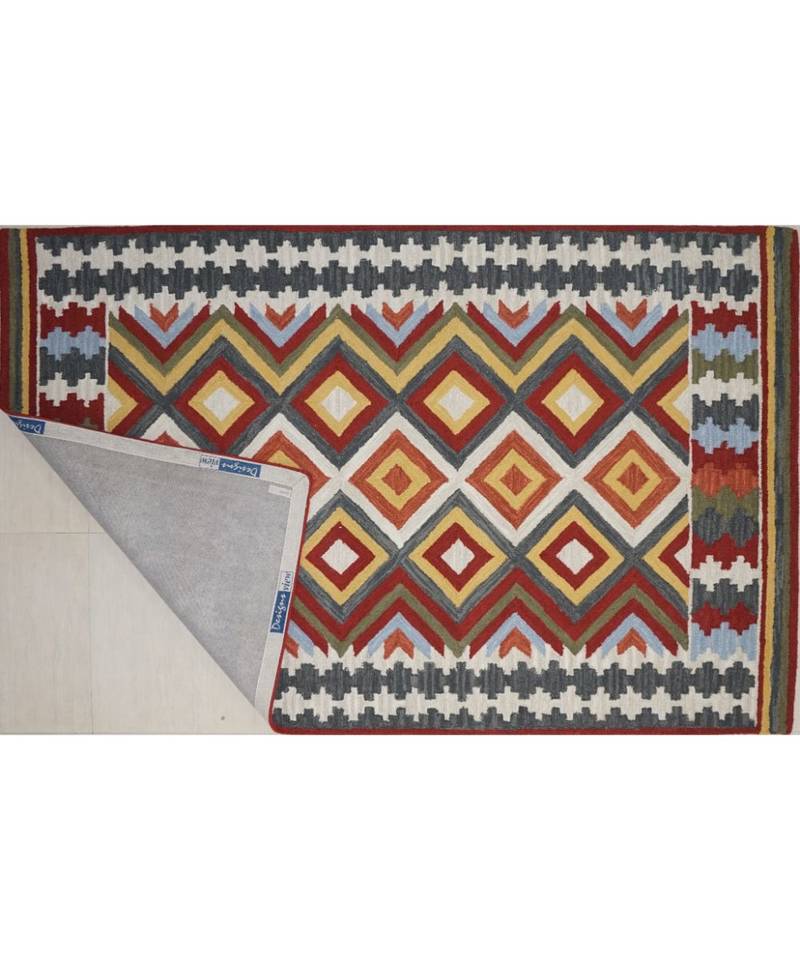 Kilim Design Pattern Are Rugs In Hand Tufted Carpet In Size 60 X 96 Inch