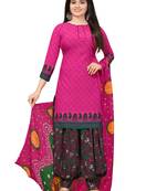 Pink printed crepe salwar