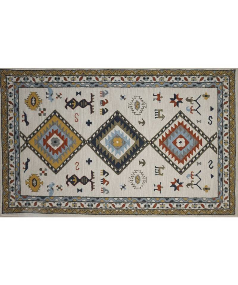 Kilim Design Pattern Are Rugs In Hand Tufted Carpet In Size 60 X 96 Inch