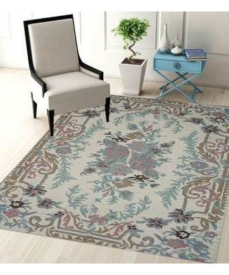 Kilim Floral Design Pattern Are Rugs In Hand Tufted Carpet In Size 60 X 96 Inch 1