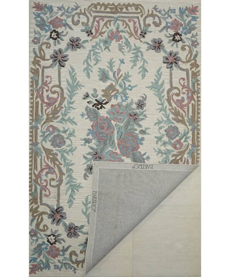 Kilim Floral Design Pattern Are Rugs In Hand Tufted Carpet In Size 60 X 96 Inch