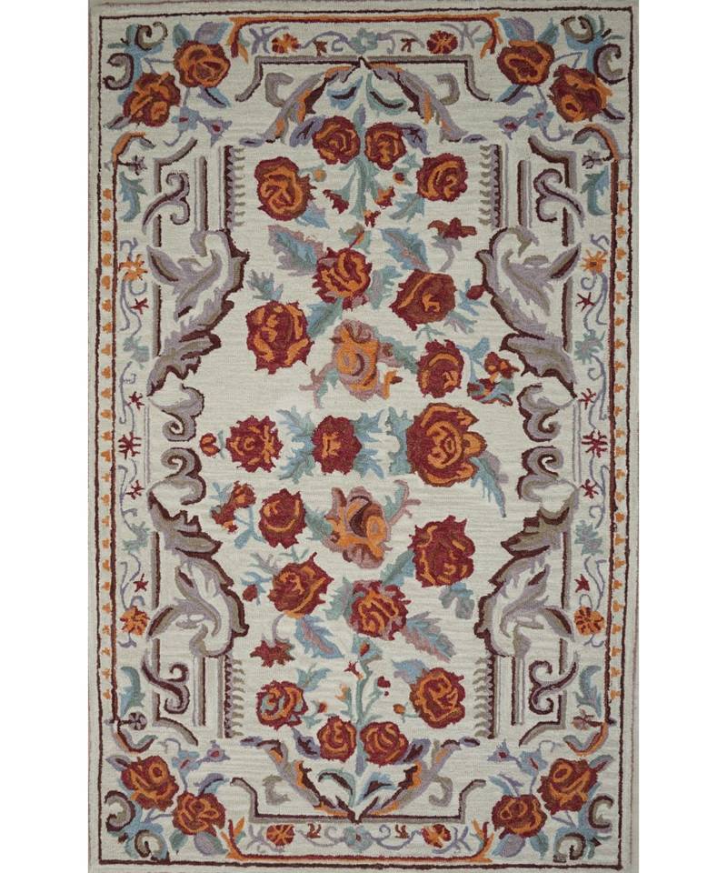 Kilim Floral Design Pattern Are Rugs In Hand Tufted Carpet In Size 60 X 96 Inch