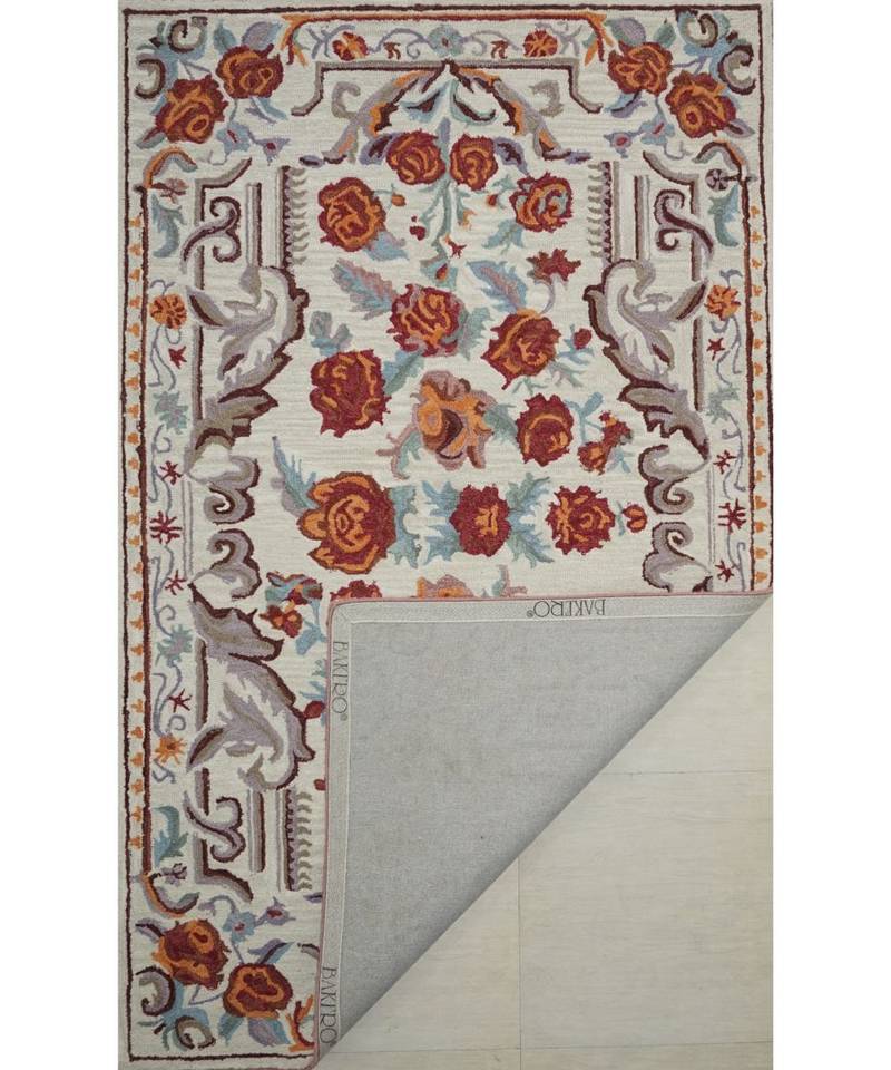 Kilim Floral Design Pattern Are Rugs In Hand Tufted Carpet In Size 60 X 96 Inch