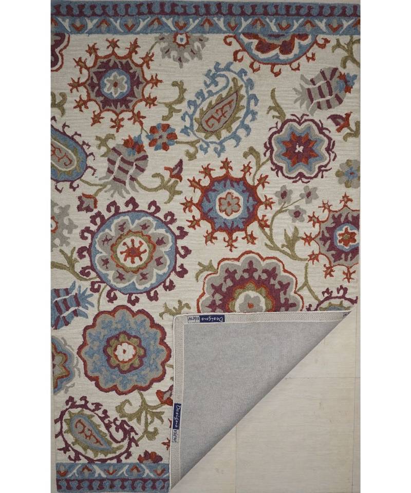 Kilim Floral Design Pattern Are Rugs In Hand Tufted Carpet In Size 60 X 96 Inch