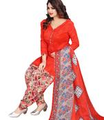 Red Printed Poly Cotton Salwar
