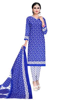 Blue Printed Poly Cotton Salwar 1