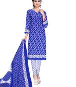 Blue Printed Poly Cotton Salwar