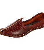 Handmade Dark Brown Leather Loafers For Men, Indian Traditional Slip Ons Shoes