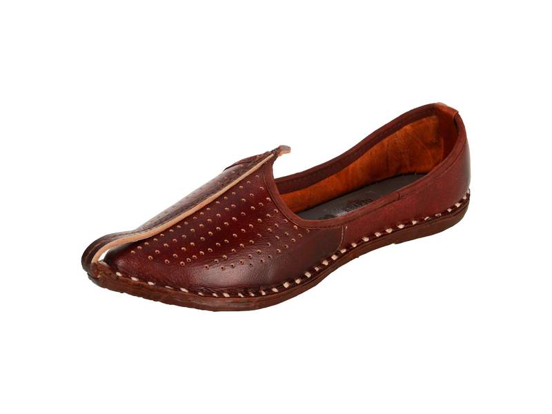 Handmade Dark Brown Leather Loafers For Men, Indian Traditional Slip Ons Shoes