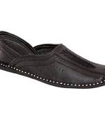 Handmade Black Leather Loafers For Men, Indian Ancient Slip Ons Shoes