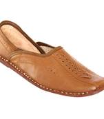 Men's  Handmade  Brown Leather Loafers Shoes, Indian Ethnic Slip Ons
