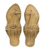 Handmade Indian Traditional Flat Sandals For Women, Brown Organic Natural Leather Flip Flops