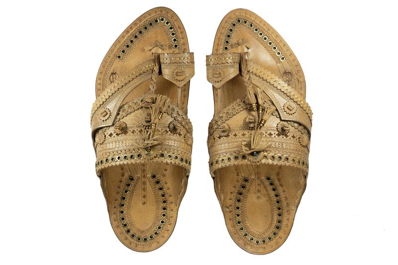 Indian Ethnic Handmade Organic Natural Leather Sandals For Men, Traditional Leather Flip-Flops