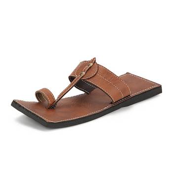 Men'S Brown Synthetic Leather  Sandals, Indian Handmade Summer Shoes, Gift For Him 1