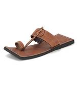 Men'S Brown Synthetic Leather  Sandals, Indian Handmade Summer Shoes, Gift For Him