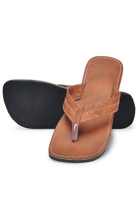 Brown Handmade Indain Synthetic Leather Flip Flops Sandals For Men 1