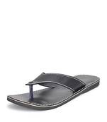 Black Handmade Synthetic Leather Sandals For Men, Indian Ethnic Flip Flops