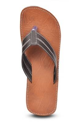 Brown Synthetic Leather Flip Flops For Men 3