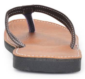 Brown Synthetic Leather Flip Flops For Men 5