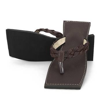Handmade Dark Brown Synthetic Leather Slippers For Men 2