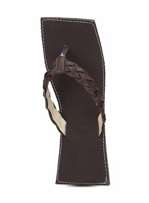Handmade Dark Brown Synthetic Leather Slippers For Men 3