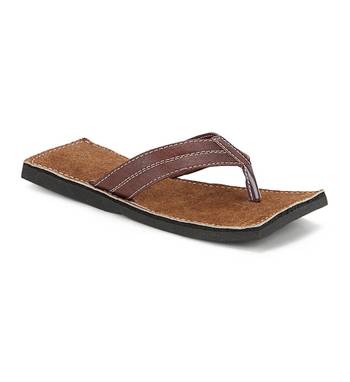 Brown Suede Leather Flat Casual Sandals For Men 1
